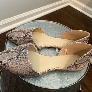 Snakeskin print flats